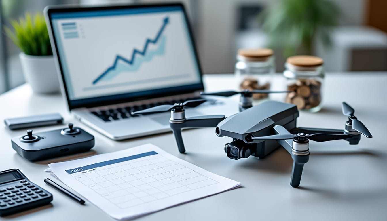 découvrez comment intégrer l’amortissement sur deux ans de votre matériel drone dans votre business plan et mieux anticiper la rentabilité de votre activité.